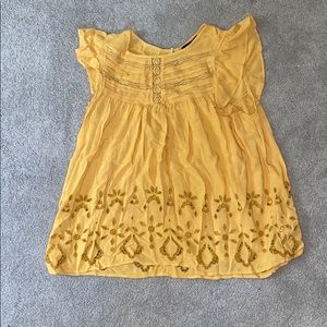 Dark Yellow Blouse with Design